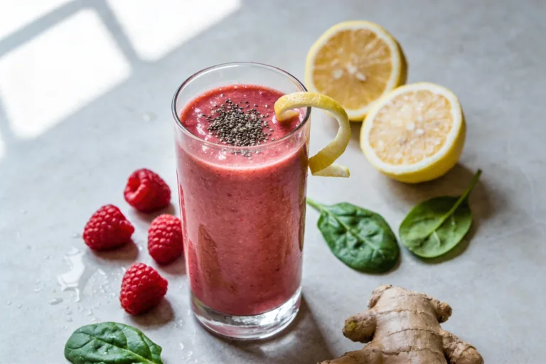 Lemon Raspberry Detox Smoothie That Actually Slaps