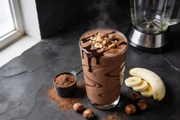Chocolate Hazelnut Protein Smoothie That Tastes Like Dessert
