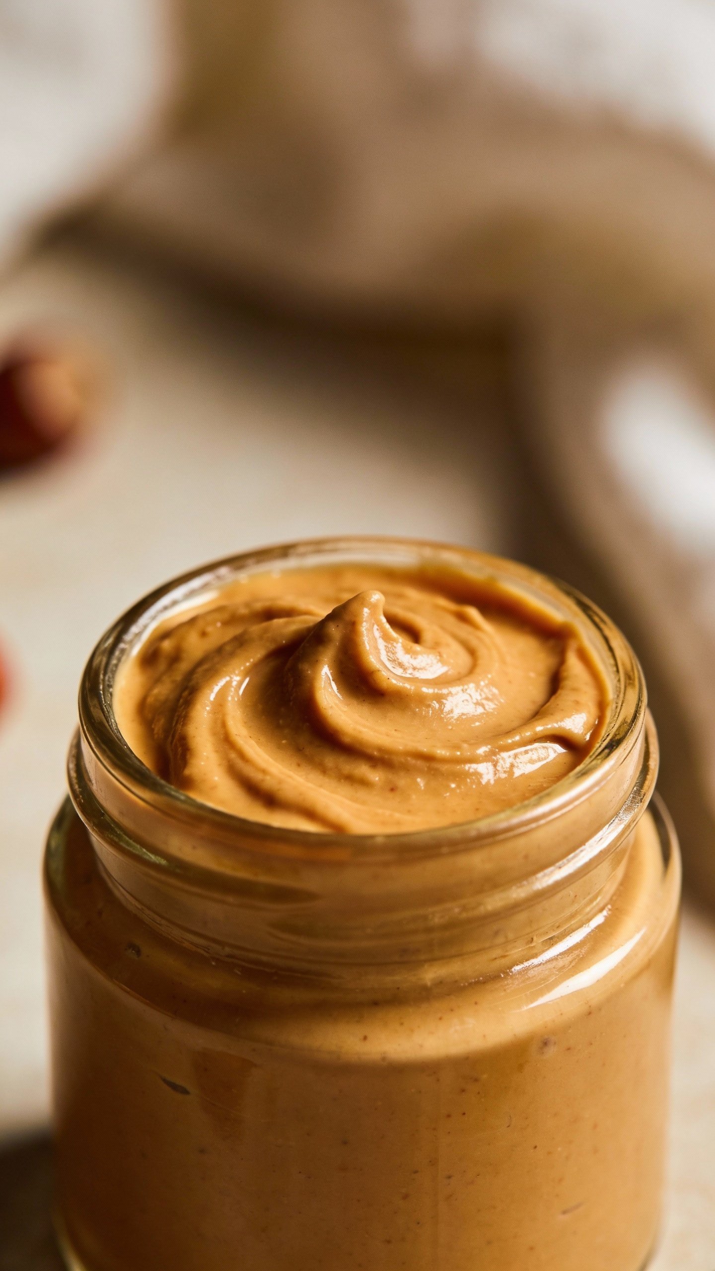 roasted hazelnut butter swirl in small glass jar