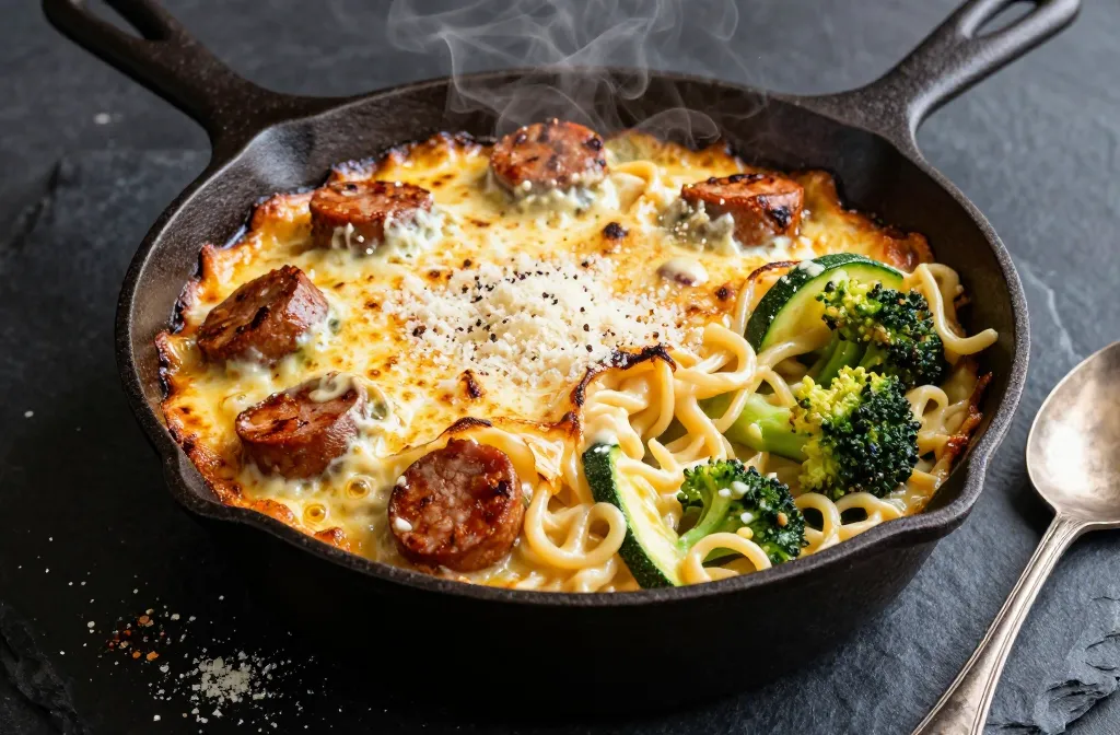 Keto Sausage Alfredo Bake That Melts in Your Mouth