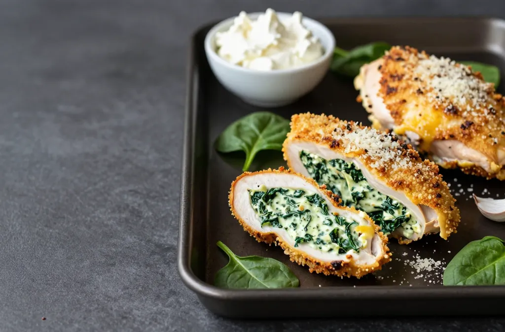 Crispy Keto Spinach Ricotta Stuffed Chicken Tonight