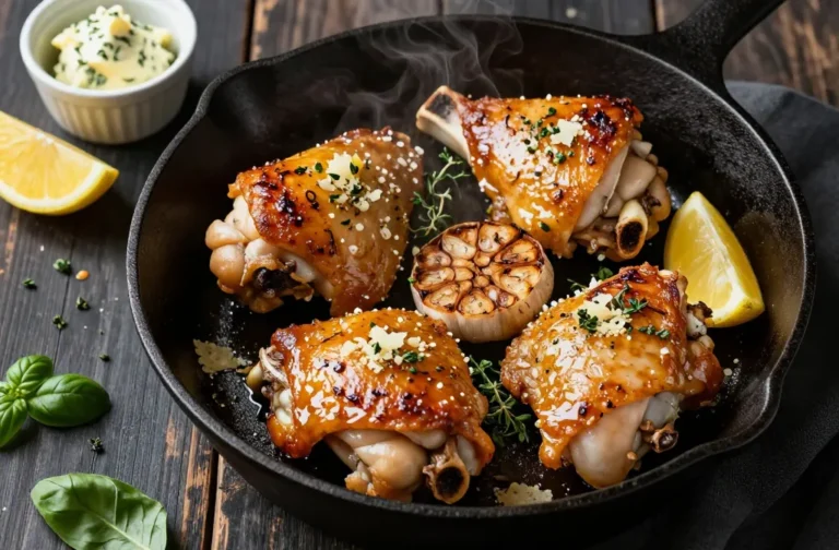 Crispy Low-Carb Italian Garlic Butter Chicken Thighs