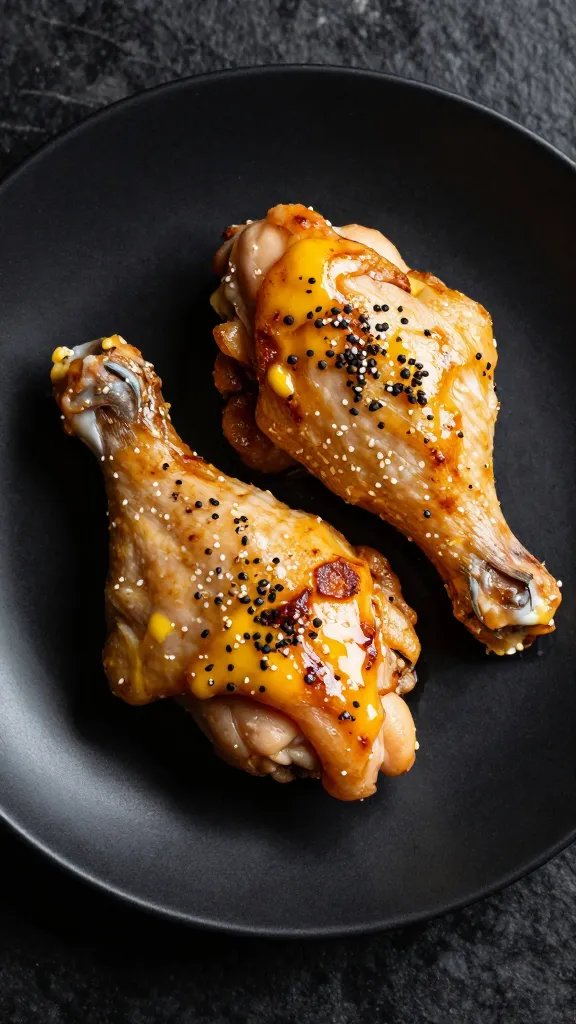 plated keto garlic butter chicken thigh on matte black plate