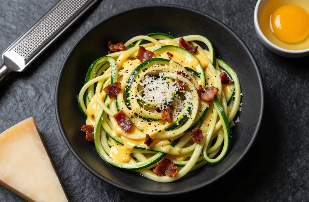 Italian Keto Zoodle Carbonara That Actually Slaps