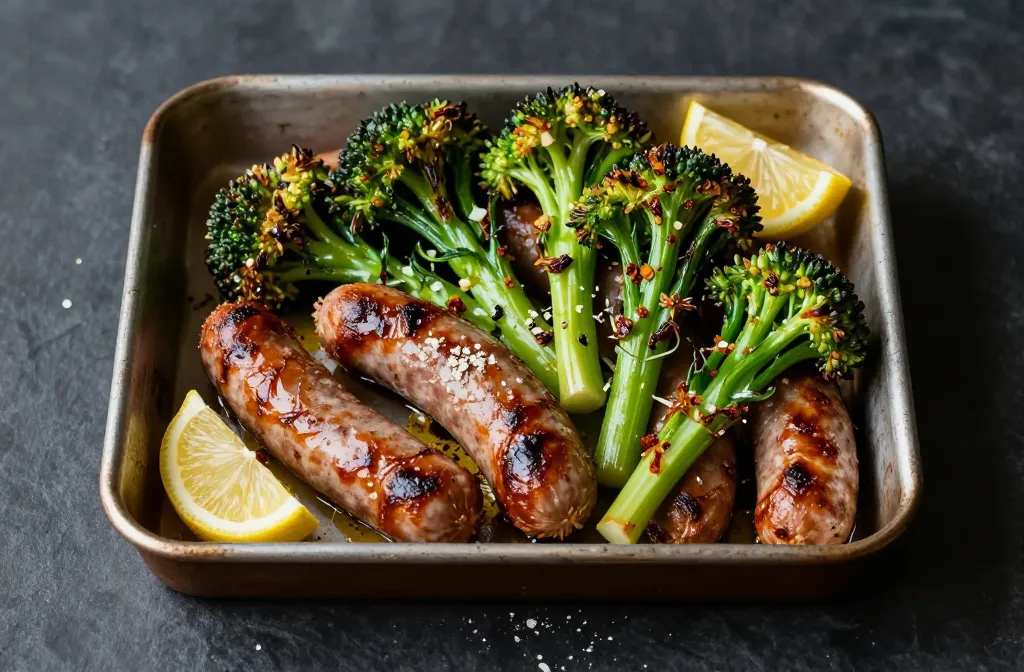 Crispy Keto Baked Italian Sausage & Broccoli Tonight