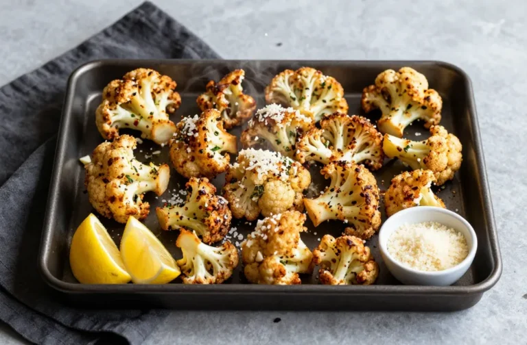 Crispy Low-Carb Italian Roasted Cauliflower with Parmesan