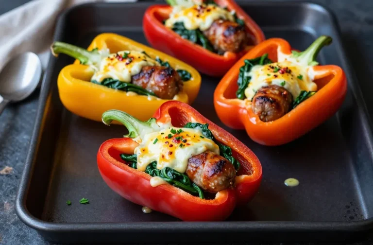 Keto Sausage & Spinach Stuffed Peppers That Wow