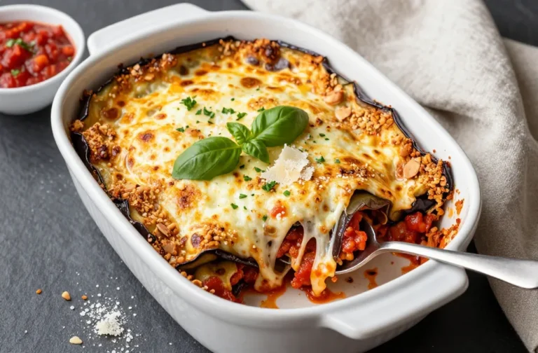 Crispy, Cheesy Keto Eggplant Parmesan Casserole Magic