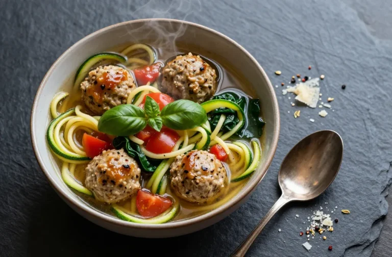 Low-Carb Italian Meatball Zoodle Soup That Slaps