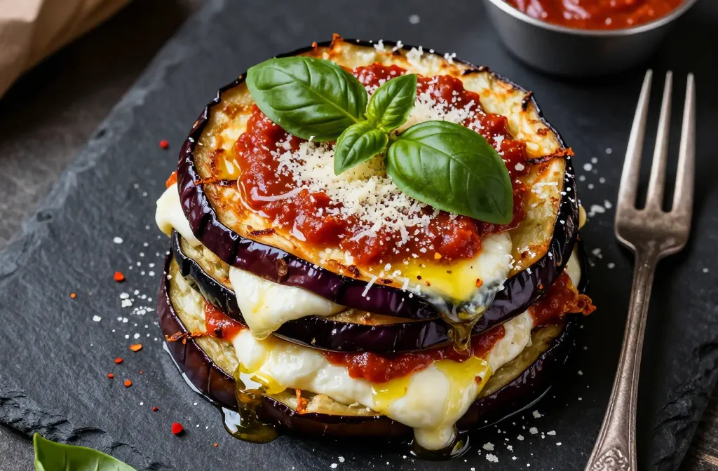 Crispy Keto Eggplant and Mozzarella Stacks Tonight