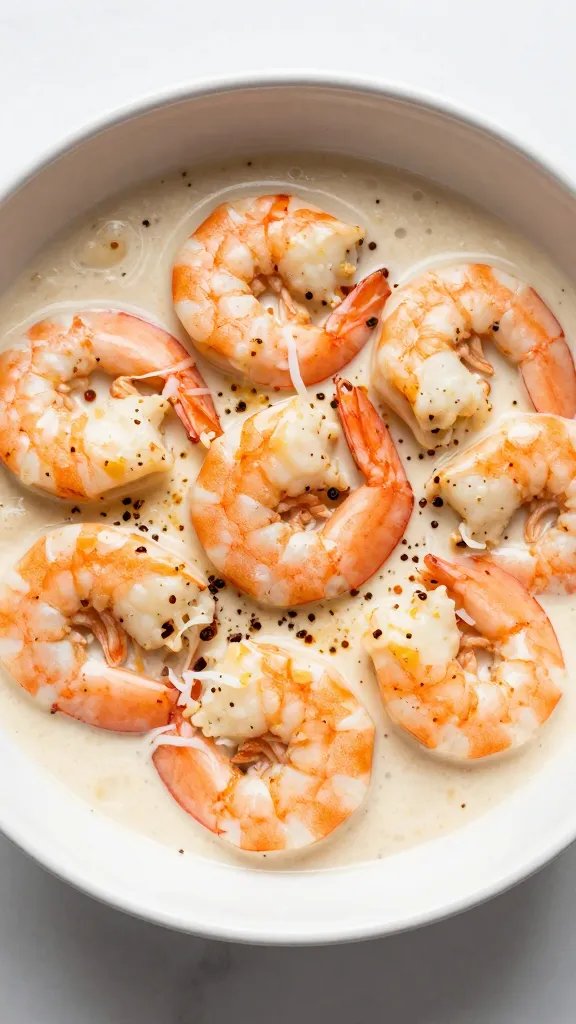 single bowl keto creamy shrimp with parmesan, chili flakes