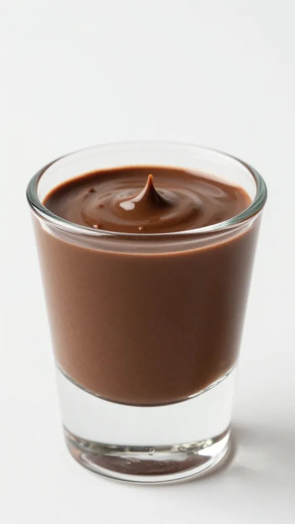 spoonful of silky espresso-infused chocolate ganache, macro shot