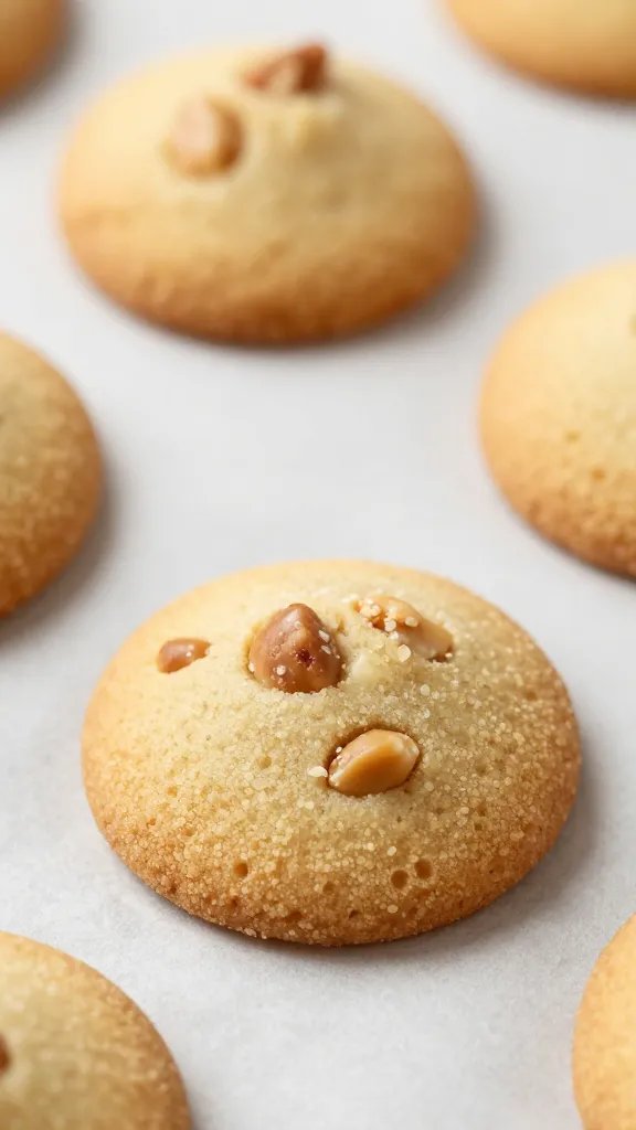 low-carb Italian nut horn cookie closeup on parchment