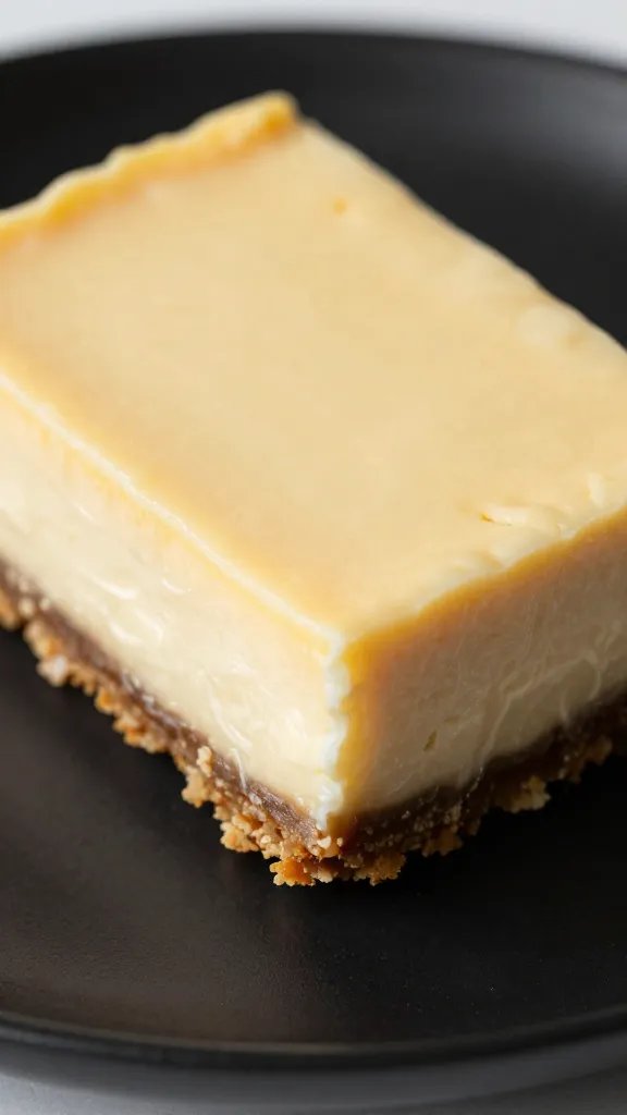 closeup keto espresso cheesecake bar on matte black plate