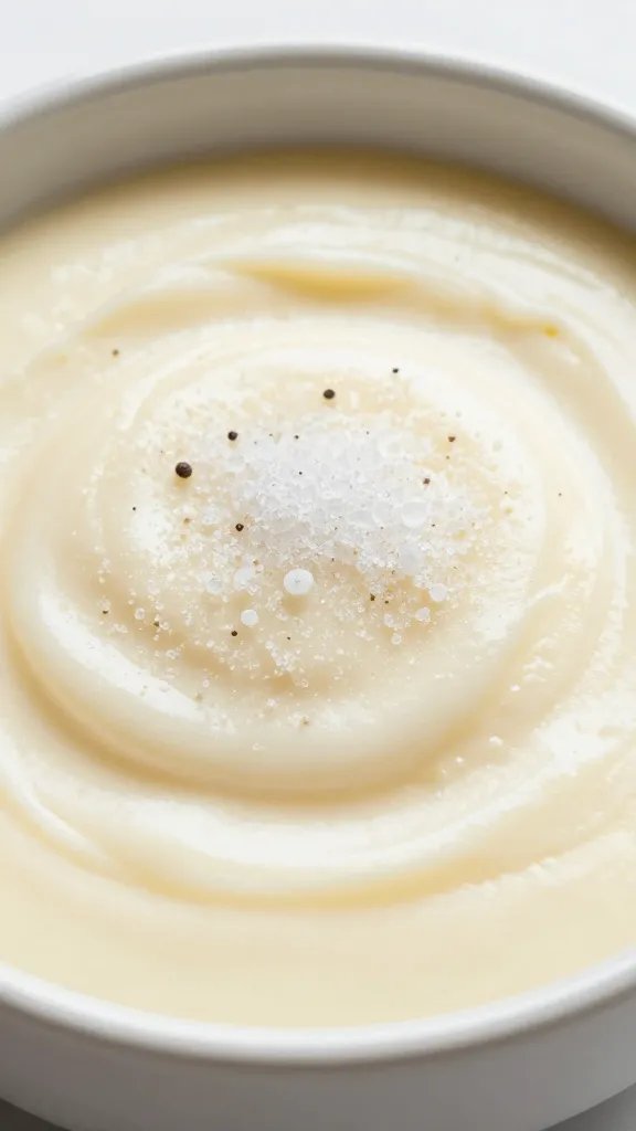 closeup bowl of sugar-free crema pasticcera with vanilla bean