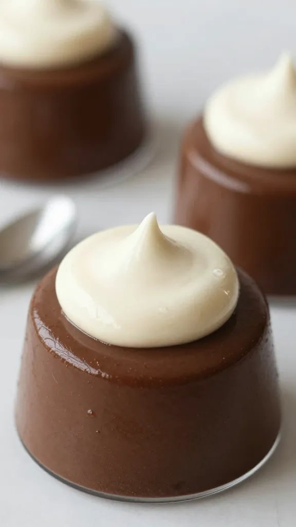 spoonful of dark keto mousse with glossy whip peaks