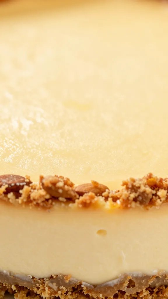 almond flour keto cheesecake crust, extreme closeup texture shot