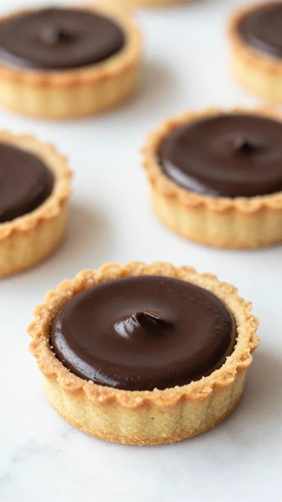 almond flour tart crust with glossy dark chocolate ganache