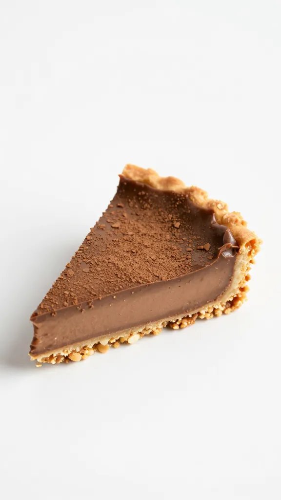 single tart slice with espresso-dusted ganache, crumbly nut crust