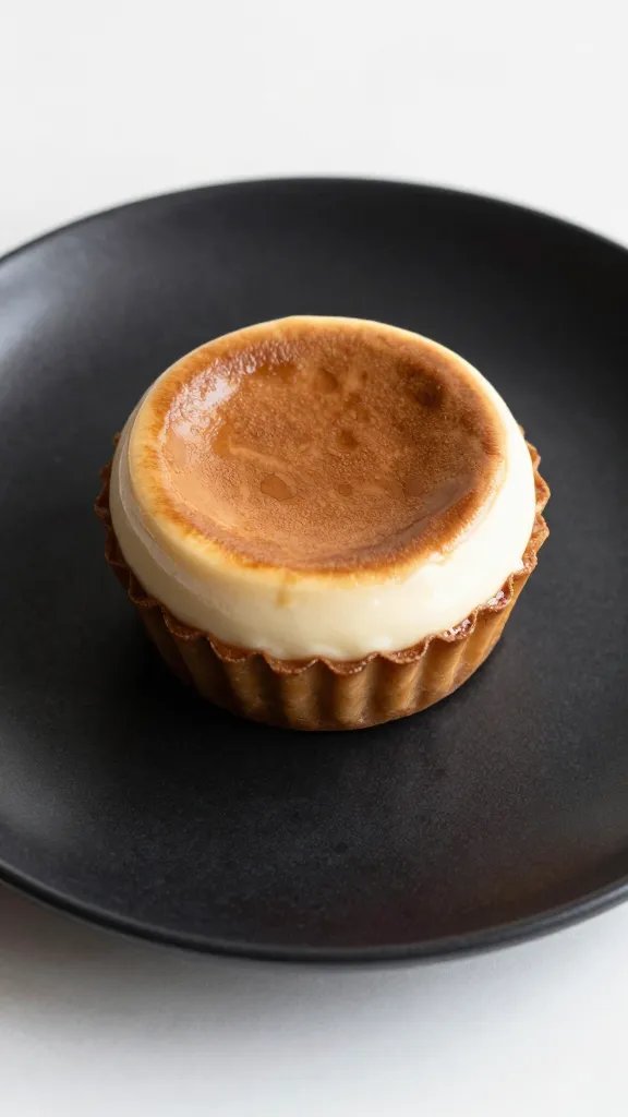 espresso-drenched mascarpone cup on matte black plate