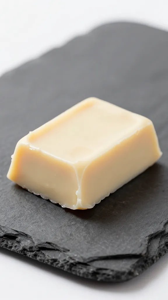 closeup single keto hazelnut cream bar on slate plate