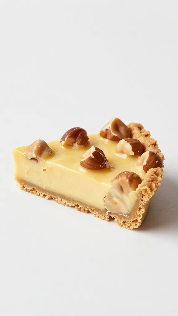 buttery nut crust slice with visible hazelnut flecks, studio lighting