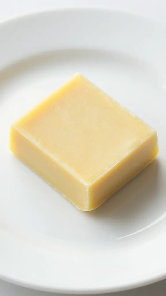 Closeup keto limoncello cream bar on matte white plate