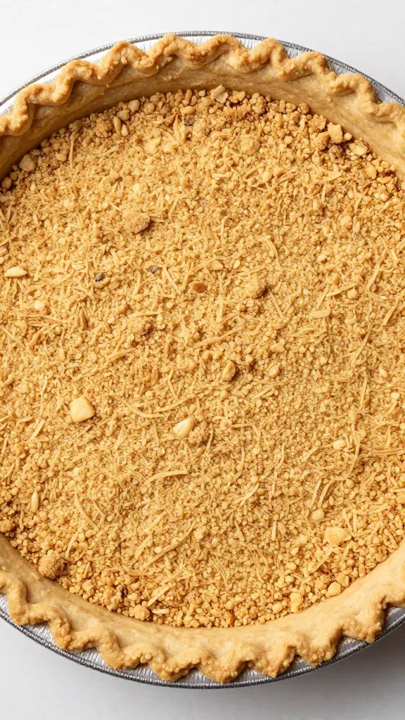almond flour pie crust shell, golden and crumbly, overhead