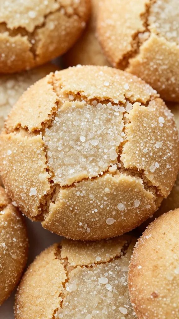 closeup almond flour Italian cookie with crackly sugar crust