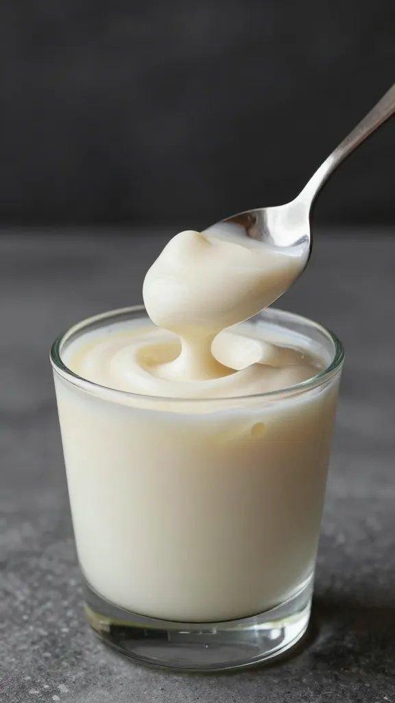 spoonful of silky low-carb cream lifted from glass cup
