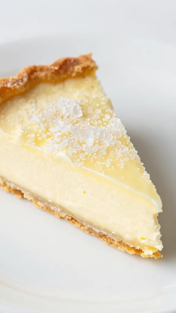 closeup slice of sugar-free lemon ricotta tart on white plate