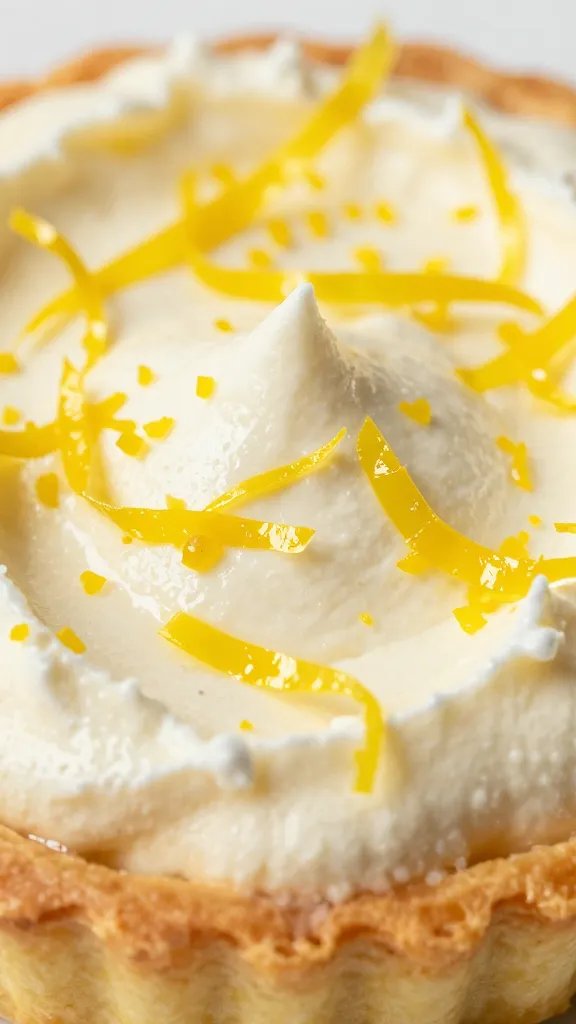 glossy lemon zest atop ricotta tart surface, macro shot