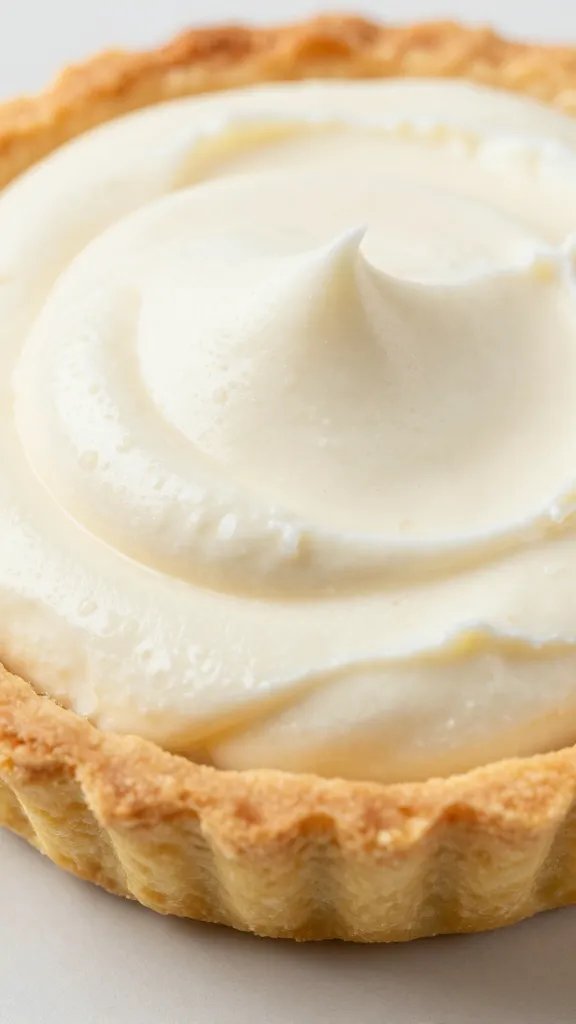 golden tart crust edge with silky ricotta filling, closeup