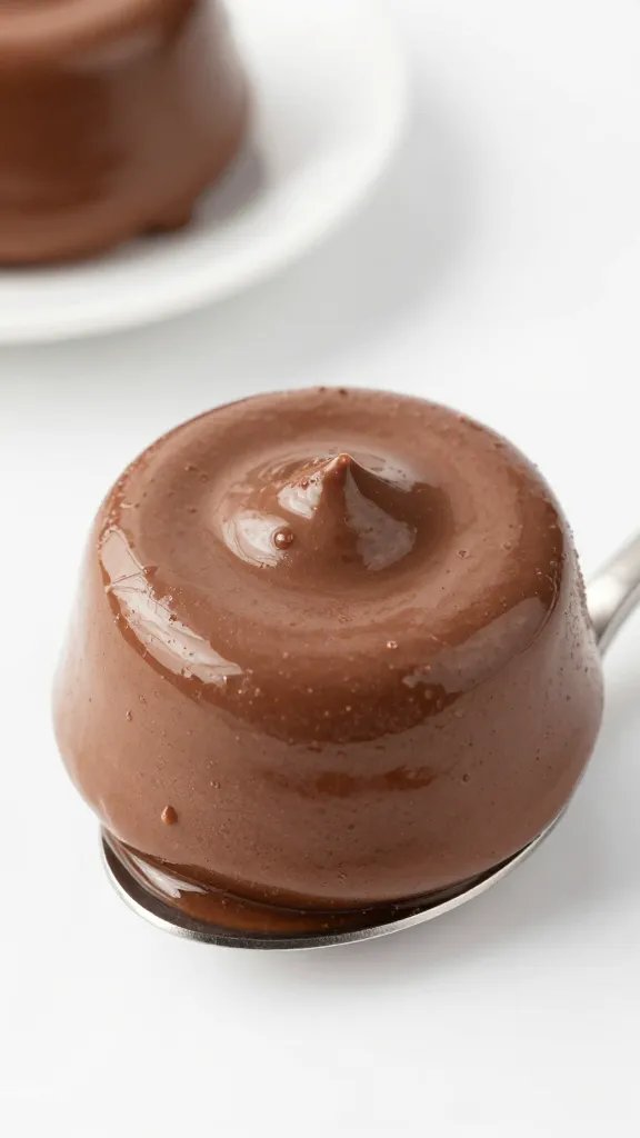 spoonful of silky keto chocolate mousse, macro shot