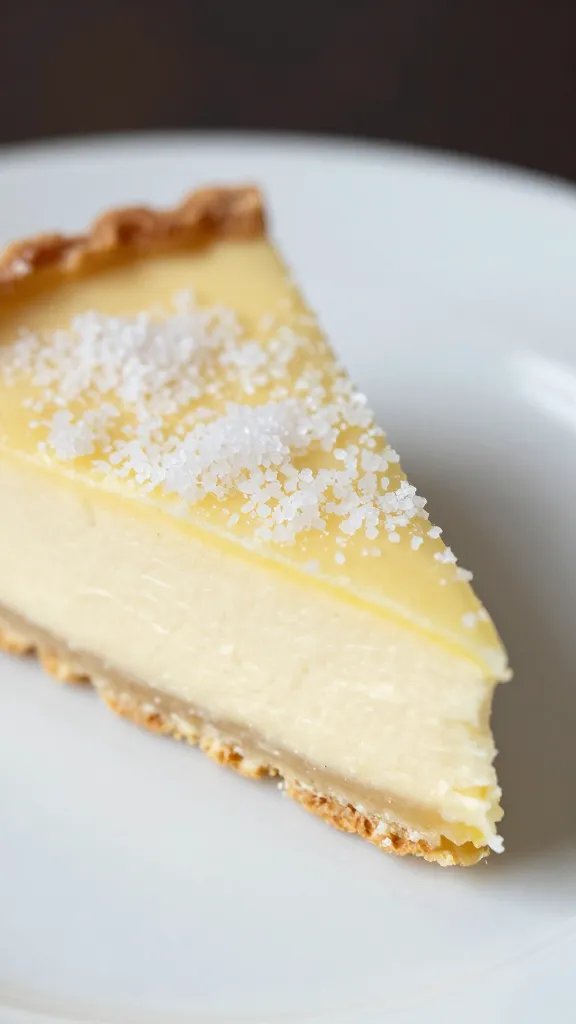 closeup slice of sugar-free lemon mascarpone tart on white plate