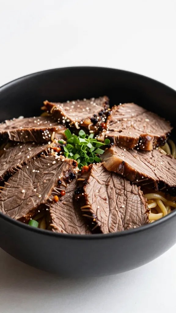 closeup keto beef burrito bowl on matte black bowl