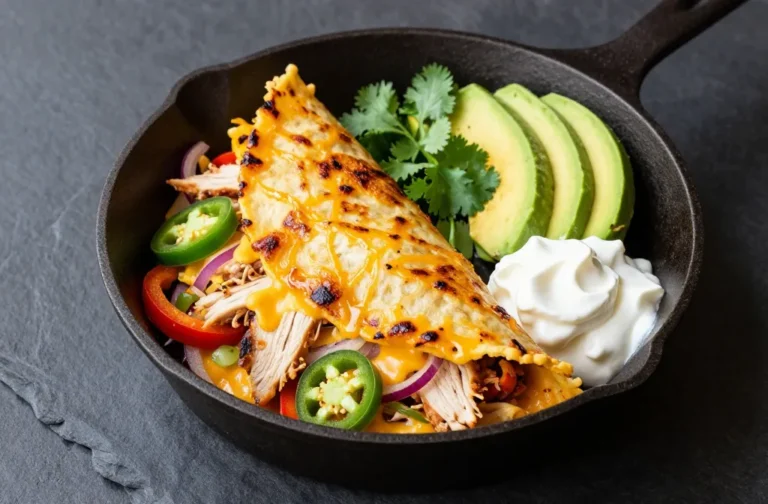 Keto Cheesy Chicken Quesadilla Skillet That Crisps Hard