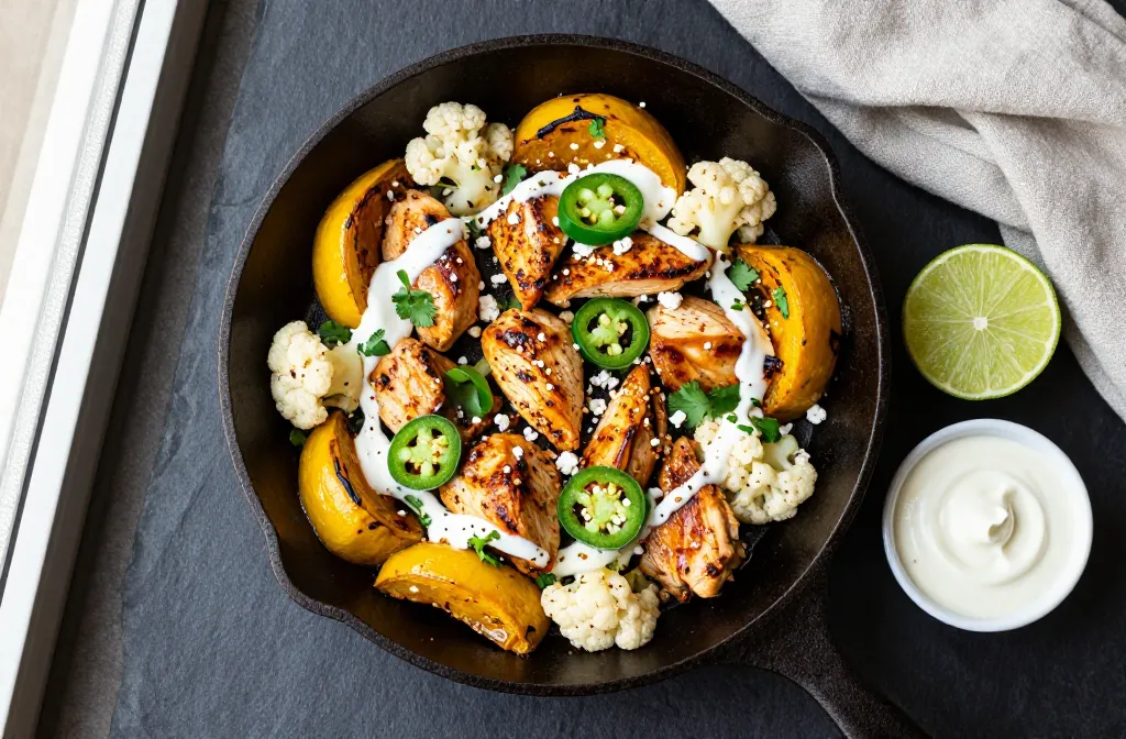 Keto Street Corn Chicken Skillet One Pan Flavor Bomb