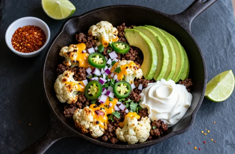 Keto Loaded Taco Cauliflower Skillet Weeknight Magic