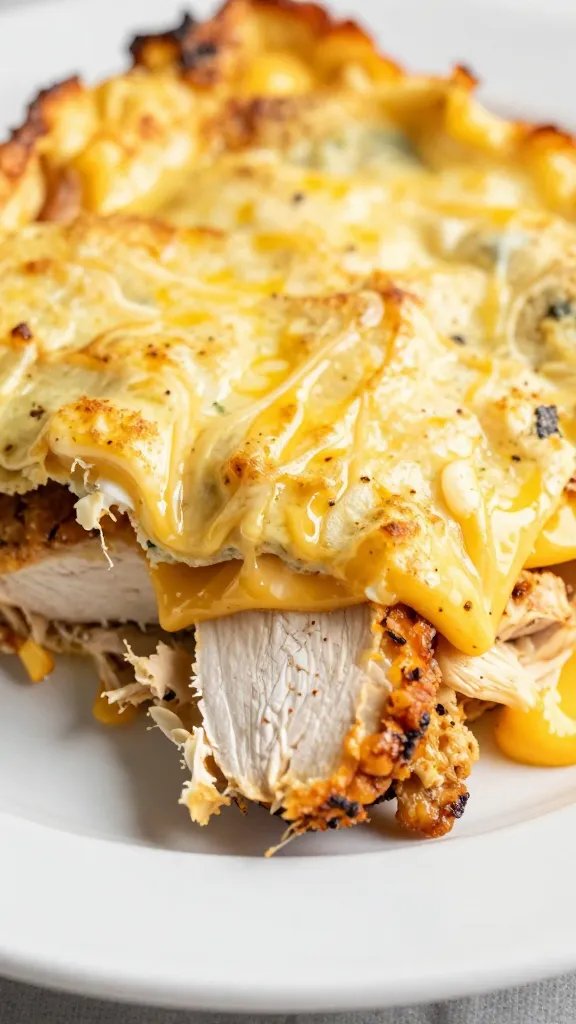 closeup slice of keto cheesy taco chicken casserole on plate