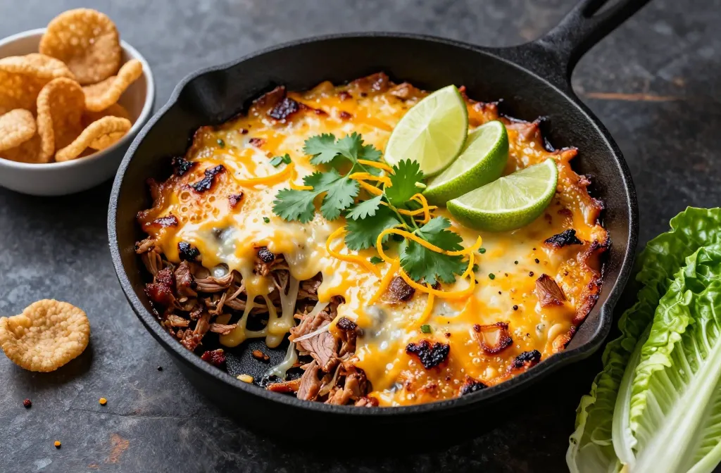 Keto Smoky Pork Carnitas Casserole Crispy Cheesy Low Carb