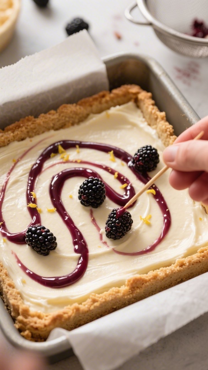 Close-up detail, cooking process: A warm 8x8 pan of freshly baked almond flour cheesecake crust just