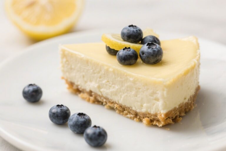 Keto Lemon Blueberry Cheesecake – Bright, Creamy, and Low-Carb