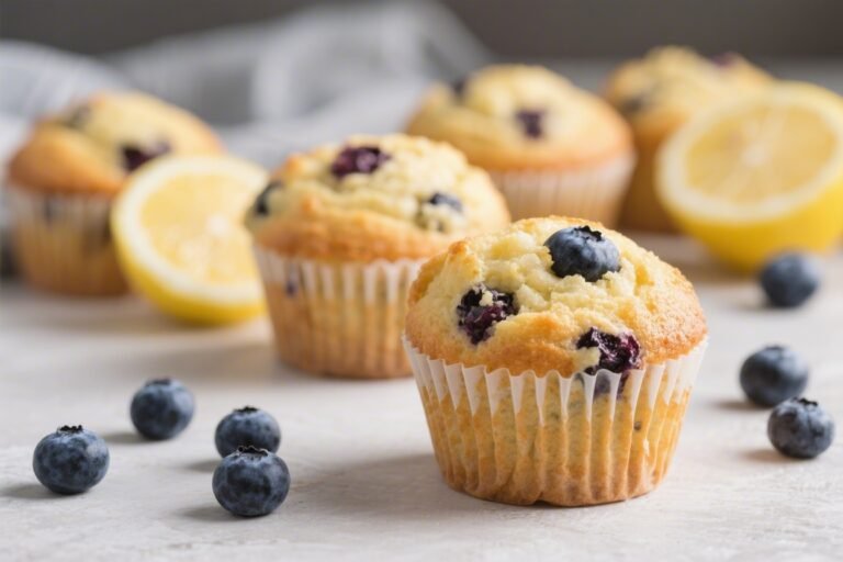 High Protein Lemon Blueberry Muffins – Bright, Juicy, and Satisfying