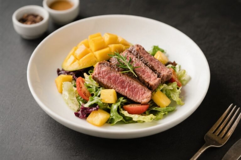 Million Dollar Steak & Mango Salad – Bright, Juicy, and Luxurious