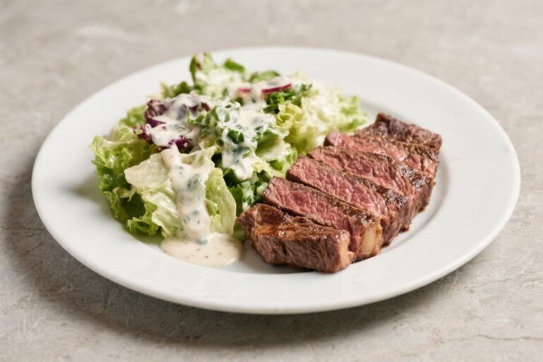 Steak & Creamy Caesar Salad – A Simple, Satisfying Dinner