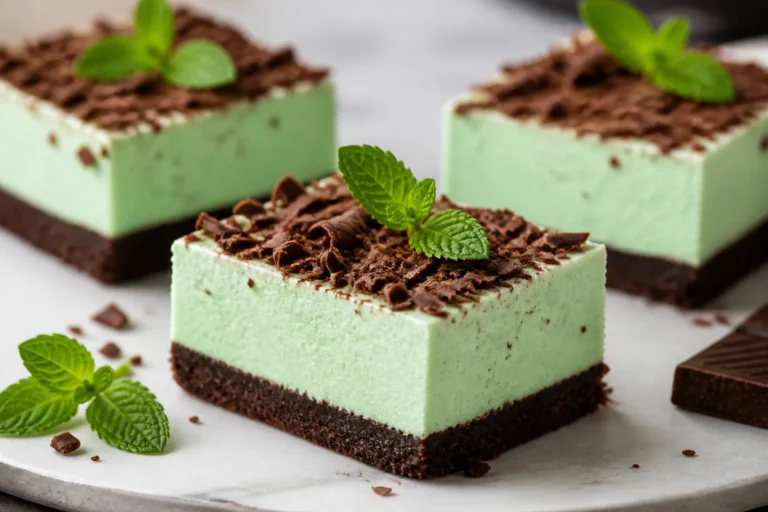Low Carb Chocolate Mint Cheesecake Bars – Cool, Creamy, and Satisfying