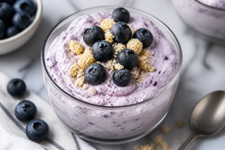 Low Carb Blueberry Cheesecake Fluff – Creamy, Light, and Ready in Minutes