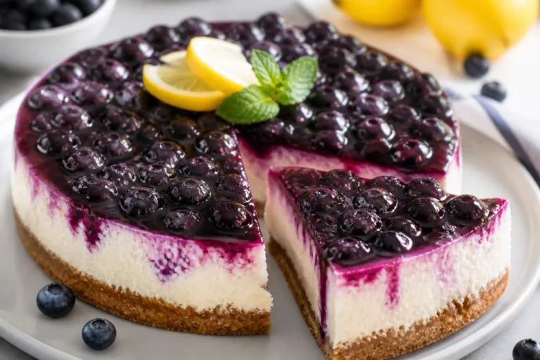 High Protein Blueberry Lemon Cheesecake – Light, Bright, and Satisfying