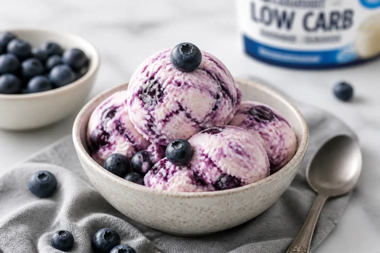 Low Carb Blueberry Cottage Cheese Ice Cream – Creamy, High-Protein, and Simple